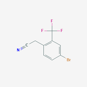 molecular formula C9H5BrF3N B1375083 2-(4-Bromo-2-(trifluoromethyl)phenyl)acetonitrile CAS No. 877131-92-5
