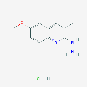 3-Ethyl-2-hydrazino-6-methoxyquinoline hydrochloride