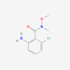 molecular formula C9H11ClN2O2 B1375095 2-amino-6-chloro-N-methoxy-N-methylbenzamide CAS No. 1339410-44-4