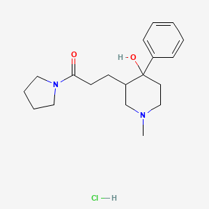 3-(4-Hydroxy-1-methyl-4-phenylpiperidin-3-yl)-1-pyrrolidin-1-ylpropan-1-one;hydrochloride