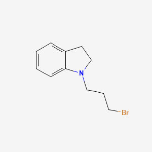 molecular formula C11H14BrN B1375100 1H-Indole, 1-(3-bromopropyl)-2,3-dihydro- CAS No. 768297-88-7