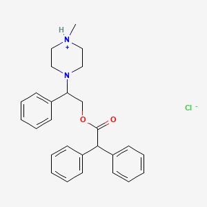 molecular formula C27H31ClN2O2 B13751005 Diphenylacetic acid beta-(4-methyl-1-piperazinyl)phenethyl ester hydrochloride CAS No. 102585-50-2