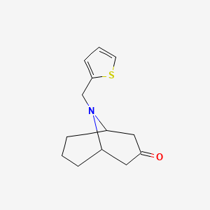 molecular formula C13H17NOS B1375110 9-(Thiophen-2-ylmethyl)-9-azabicyclo[3.3.1]nonan-3-one CAS No. 1341744-41-9