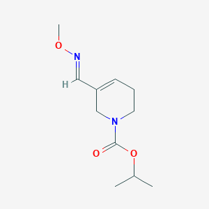 molecular formula C11H18N2O3 B137513 Isopropyl (E)-3,6-dihydro-5-((methoxyimino)methyl)-1(2H)-pyridinecarboxylate CAS No. 145071-33-6