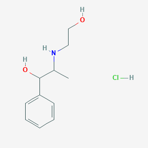 molecular formula C11H18ClNO2 B137514 alpha-[1-[(2-Hydroxyethyl)amino]ethyl]benzyl alcohol hydrochloride CAS No. 63991-20-8