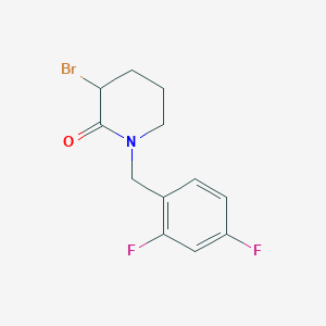 molecular formula C12H12BrF2NO B1375158 3-Bromo-1-[(2,4-difluorophenyl)methyl]piperidin-2-one CAS No. 1408975-33-6