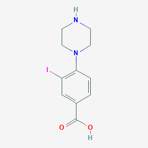 molecular formula C11H13IN2O2 B13751790 3-Iodo-4-(piperazin-1-yl)benzoic acid CAS No. 1131614-93-1