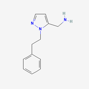 molecular formula C12H15N3 B1375182 [1-(2-苯乙基)-1H-吡唑-5-基]甲胺 CAS No. 1339091-15-4