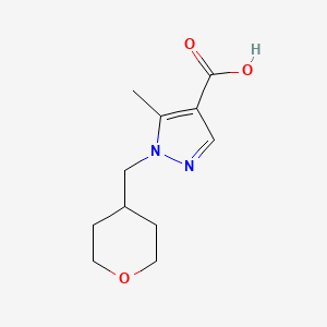 molecular formula C11H16N2O3 B1375183 5-methyl-1-(oxan-4-ylmethyl)-1H-pyrazole-4-carboxylic acid CAS No. 1340093-64-2