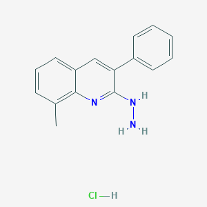 2-Hydrazino-8-methyl-3-phenylquinoline hydrochloride