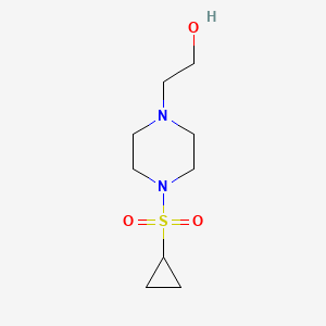 molecular formula C9H18N2O3S B1375188 2-[4-(环丙烷磺酰基)哌嗪-1-基]乙醇 CAS No. 1343578-96-0
