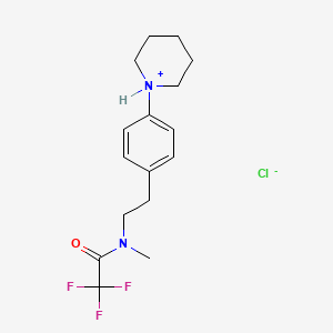 molecular formula C16H22ClF3N2O B13751891 Acetamide, N-methyl-N-(4-piperidinophenethyl)-2,2,2-trifluoro-, hydrochloride CAS No. 38591-48-9