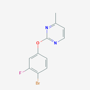 molecular formula C11H8BrFN2O B1375191 2-(4-Bromo-3-fluorophenoxy)-4-methylpyrimidine CAS No. 1443981-51-8