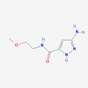 molecular formula C7H12N4O2 B1375194 3-amino-N-(2-methoxyethyl)-1H-pyrazole-5-carboxamide CAS No. 1342836-84-3