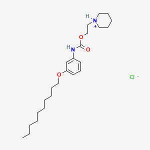 molecular formula C24H41ClN2O3 B13751948 2-piperidin-1-ium-1-ylethyl N-(3-decoxyphenyl)carbamate;chloride CAS No. 55792-30-8