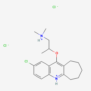 molecular formula C19H27Cl3N2O B13751965 6H-Cyclohepta(b)quinoline, 2-chloro-11-(2-(dimethylamino)-1-methylethoxy)-7,8,9,10-tetrahydro-, dihydrochloride CAS No. 5287-73-0