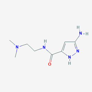 molecular formula C8H15N5O B1375197 3-amino-N-[2-(dimethylamino)ethyl]-1H-pyrazole-5-carboxamide CAS No. 1347088-26-9