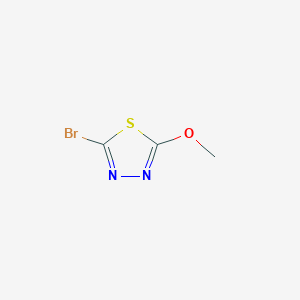molecular formula C3H3BrN2OS B1375204 2-Bromo-5-methoxy-1,3,4-thiadiazole CAS No. 1343268-86-9