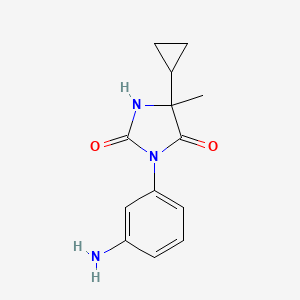 molecular formula C13H15N3O2 B1375212 3-(3-Aminophenyl)-5-cyclopropyl-5-methylimidazolidine-2,4-dione CAS No. 1485279-07-9