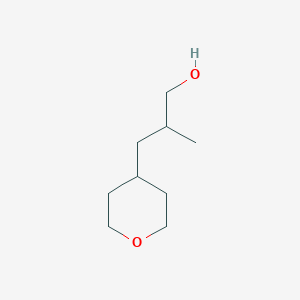 molecular formula C9H18O2 B1375219 2-Methyl-3-(oxan-4-yl)propan-1-ol CAS No. 1343797-68-1