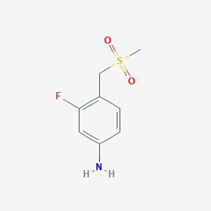 molecular formula C8H10FNO2S B1375221 3-Fluoro-4-(methanesulfonylmethyl)aniline CAS No. 1341641-93-7