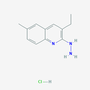 3-Ethyl-2-hydrazino-6-methylquinoline hydrochloride