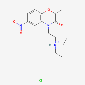 4H-1,4-Benzoxazin-3-one, 2,3-dihydro-4-(2-diethylaminoethyl)-2-methyl-6-nitro-, hydrochloride