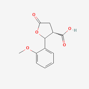 molecular formula C12H12O5 B13752355 (3S)-2-(2-Methoxyphenyl)-5-oxotetrahydrofuran-3-carboxylic acid 