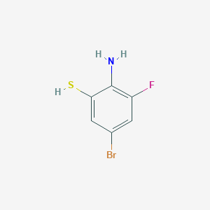 molecular formula C6H5BrFNS B1375236 2-Amino-5-bromo-3-fluorobenzene-1-thiol CAS No. 1020745-85-0