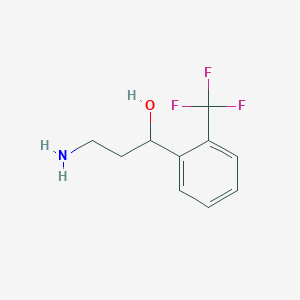 molecular formula C10H12F3NO B1375247 3-Amino-1-[2-(trifluoromethyl)phenyl]propan-1-ol CAS No. 1447964-63-7