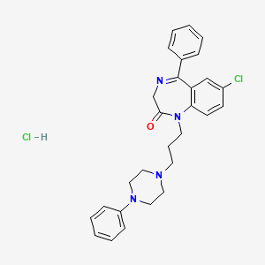 2H-1,4-Benzodiazepin-2-one, 1,3-dihydro-7-chloro-5-phenyl-1-(3-(4-phenyl-1-piperazinyl)propyl)-, monohydrochloride