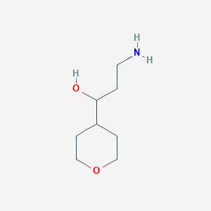 B1375267 3-Amino-1-(oxan-4-yl)propan-1-ol CAS No. 1504397-37-8