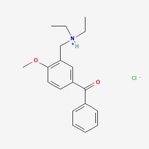 molecular formula C19H24ClNO2 B13752678 3-Diethylaminomethyl-4-methoxybenzophenone hydrochloride CAS No. 58324-22-4