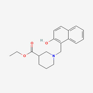 molecular formula C19H23NO3 B13752708 1-((2-Hydroxy-1-naphthyl)methyl)nipecotic acid ethyl ester CAS No. 108984-35-6