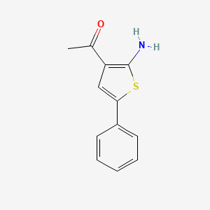 molecular formula C12H11NOS B1375274 1-(2-Amino-5-phenylthiophen-3-yl)ethan-1-one CAS No. 1486368-72-2