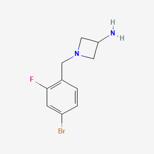 molecular formula C10H12BrFN2 B1375279 1-[(4-Bromo-2-fluorophényl)méthyl]azétidine-3-amine CAS No. 1491205-86-7