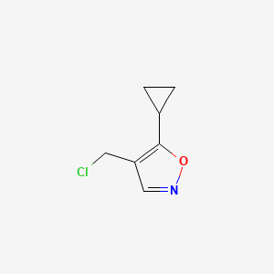 molecular formula C7H8ClNO B1375280 4-(氯甲基)-5-环丙基-1,2-噁唑 CAS No. 1423026-50-9