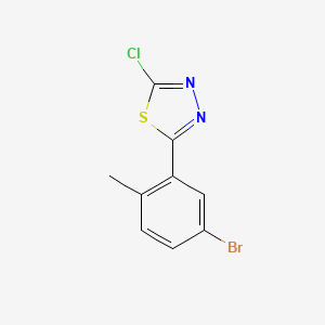 molecular formula C9H6BrClN2S B1375286 2-(5-溴-2-甲基苯基)-5-氯-1,3,4-噻二唑 CAS No. 1489680-98-9
