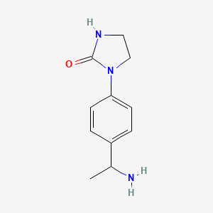 molecular formula C11H15N3O B1375287 1-[4-(1-氨基乙基)苯基]咪唑烷-2-酮 CAS No. 1488678-88-1