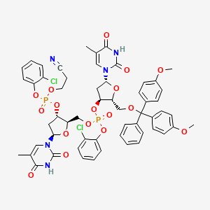 [(2R,3S,5R)-2-[[bis(4-methoxyphenyl)-phenylmethoxy]methyl]-5-(5-methyl-2,4-dioxopyrimidin-1-yl)oxolan-3-yl] [(2R,3S,5R)-3-[(2-chlorophenoxy)-(2-cyanoethoxy)phosphoryl]oxy-5-(5-methyl-2,4-dioxopyrimidin-1-yl)oxolan-2-yl]methyl (2-chlorophenyl) phosphate