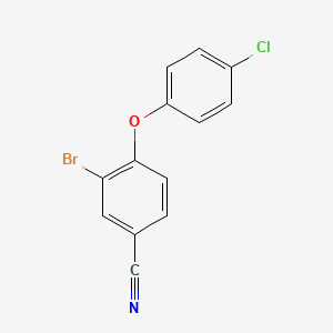 molecular formula C13H7BrClNO B1375293 3-Bromo-4-(4-chlorophenoxy)benzonitrile CAS No. 1355656-66-4
