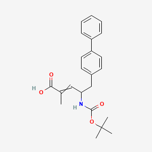 molecular formula C23H27NO4 B1375301 (E,4r)-2-methyl-4-[(2-methylpropan-2-yl)oxycarbonylamino]-5-(4-phenylphenyl)pent-2-enoic acid CAS No. 1015037-46-3