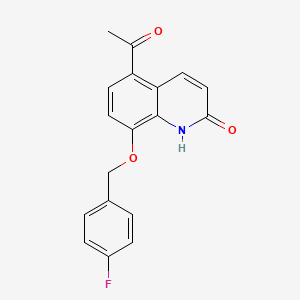 molecular formula C18H14FNO3 B1375303 5-乙酰基-8-[(4-氟苯基)甲氧基]-1,2-二氢喹啉-2-酮 CAS No. 1312118-03-8