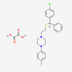 1-(2-(alpha-(p-Chlorophenyl)benzylthio)ethyl)-4-(p-tolyl)piperazine oxalate