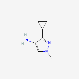molecular formula C7H11N3 B1375357 3-环丙基-1-甲基-1H-吡唑-4-胺 CAS No. 1393100-81-6