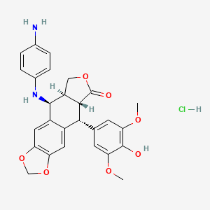 (5S,5aS,8aR,9R)-5-(4-aminoanilino)-9-(4-hydroxy-3,5-dimethoxyphenyl)-5a,6,8a,9-tetrahydro-5H-[2]benzofuro[5,6-f][1,3]benzodioxol-8-one;hydrochloride