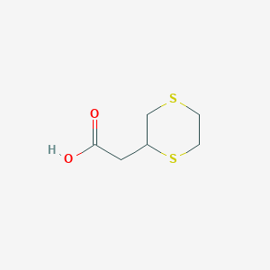 molecular formula C6H10O2S2 B1375359 2-(1,4-Dithian-2-yl)acetic acid CAS No. 933690-72-3