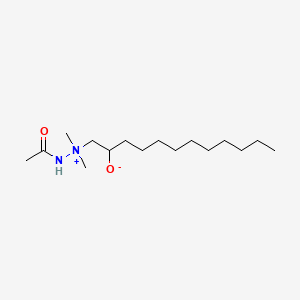 molecular formula C16H34N2O2 B13753657 2-Acetyl-1,1-dimethyl-1-(2-hydroxydodecyl)hydrazinium hydroxide inner salt CAS No. 54472-70-7