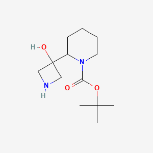 molecular formula C13H24N2O3 B1375366 叔丁基 2-(3-羟基氮杂环丁-3-基)哌啶-1-甲酸酯 CAS No. 934666-06-5