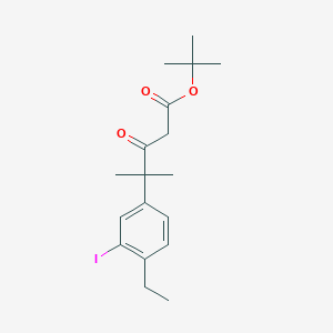 molecular formula C18H25IO3 B1375369 Tert-butyl 4-(4-ethyl-3-iodophenyl)-4-methyl-3-oxopentanoate CAS No. 1256584-74-3